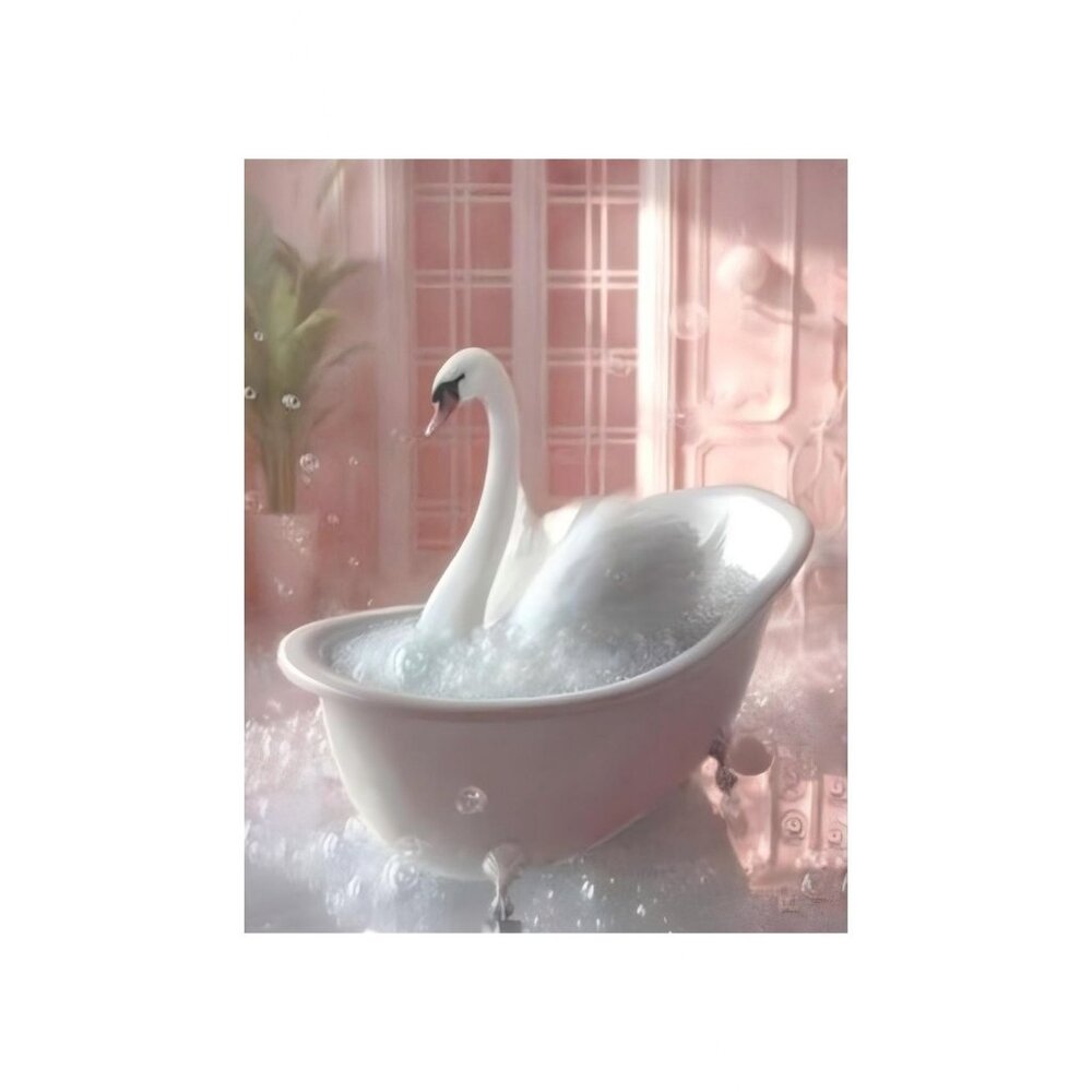 White Swan Unframed Canvas Wall Art  16" X 20"